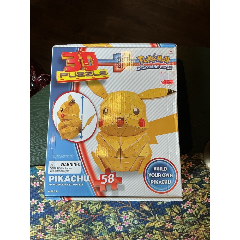 Pokemon Pikachu 3D Foam Backed Puzzle Cardinal Games XY 58 Pieces New